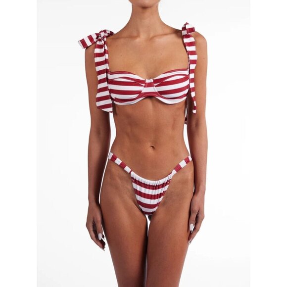 SAME LOS ANGELES Other - SAME LOS ANGELES 2 PC BIKINY WOMENS The Lady Bra And Rucched Bottom Stripped LAR
